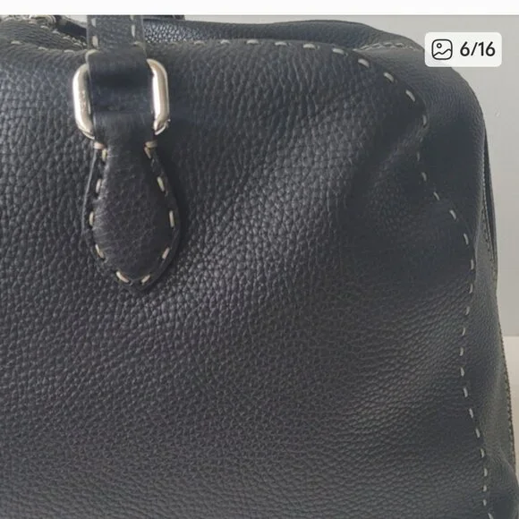 FENDI Selleria Black Leather Tote Bag - Picture 7 of 14